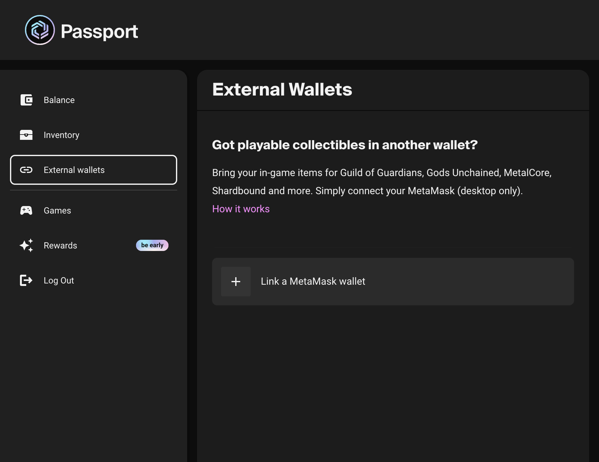 Link external wallet